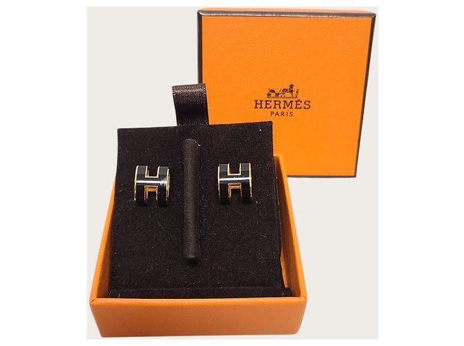 Hermès Black Gold Pop Ash Ohrringe Schwarz - Ansicht 5