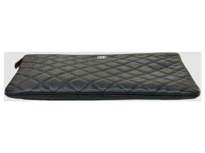 Chanel Clutch Classic Medium Black Caviar con Hardware Argentato Nero - Ansicht 7