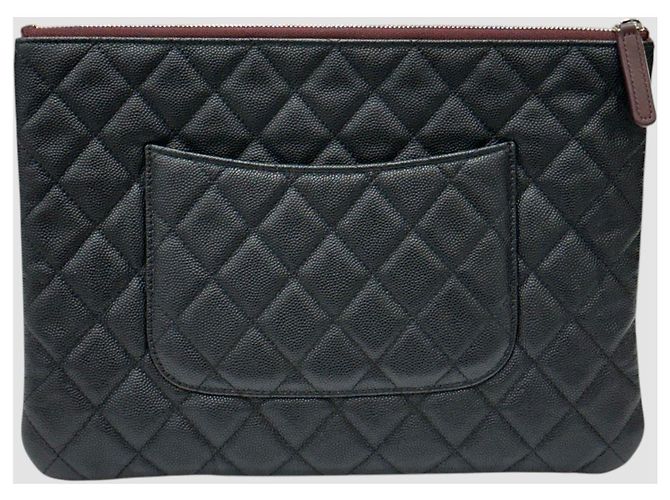 Chanel Clutch Classic Medium Black Caviar con Hardware Argentato Nero - Ansicht 8