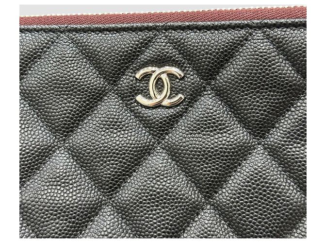 Chanel Clutch Classic Medium Black Caviar con Hardware Argentato Nero - Ansicht 9