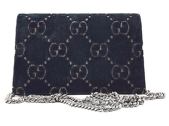 Gucci Borsa a tracolla Dionysus Super Mini in velluto Blu - vista 3