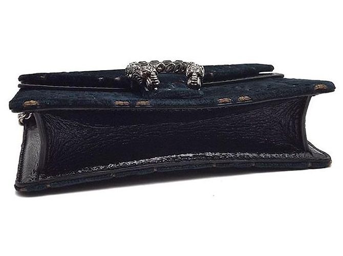 Gucci Borsa a tracolla Dionysus Super Mini in velluto Blu - vista 7