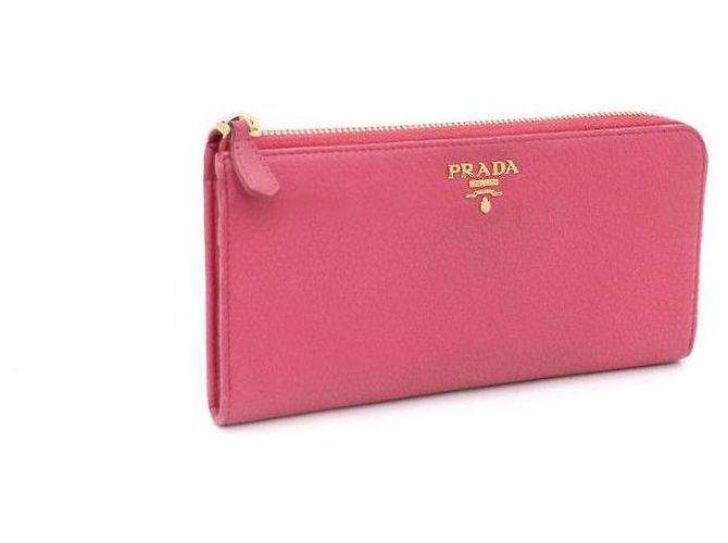 Prada Portafoglio lungo con logo dorato Rosa - vista 2
