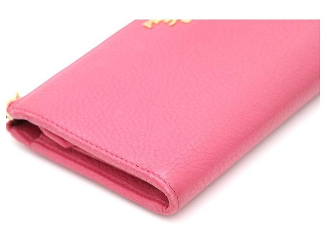 Prada Portafoglio lungo con logo dorato Rosa - vista 5