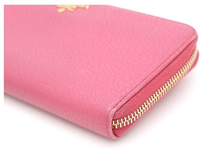 Prada Portafoglio lungo con logo dorato Rosa - vista 6
