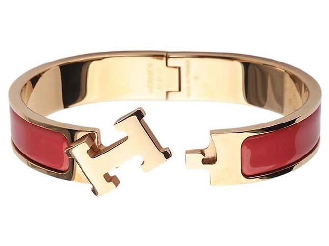 Hermès Pulsera Click Coral Oro Rosa PM - vista 4