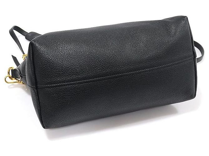Prada Schwarzes Vitello Phenix Logo mit Schriftzug - Ansicht 5
