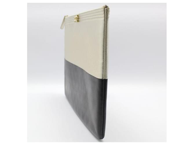 Chanel Clutch Boy Large Bicolore Nero e Argento - vista 2