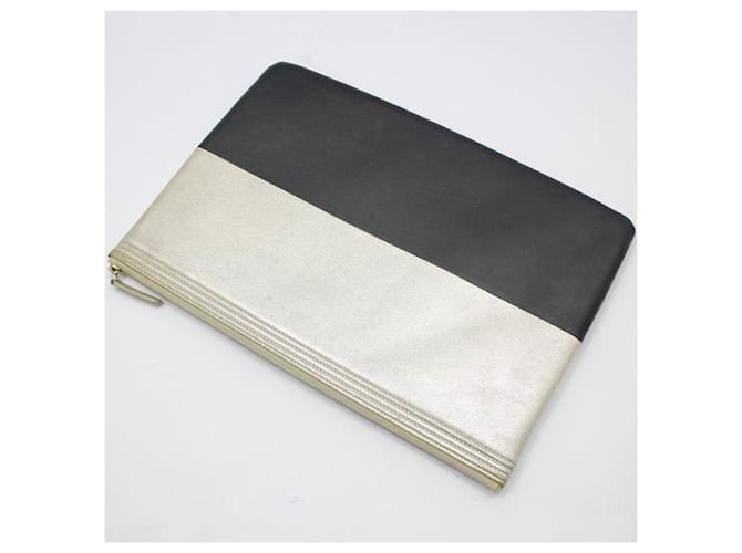 Chanel Clutch Boy Large Bicolore Nero e Argento - vista 4