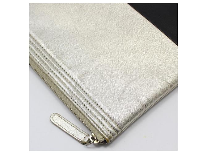 Chanel Clutch Boy Large Bicolore Nero e Argento - vista 6