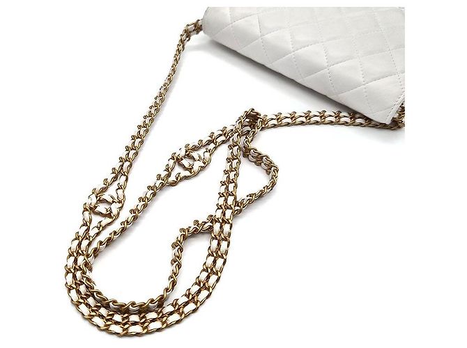 Chanel Mini borsa a tracolla WOC in pelle di agnello con chiusura a scatto Bianco - vista 5