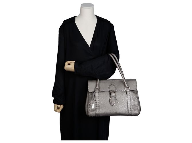 Fendi Metallic-Leder Sellaria Linda Tote Bag Mehrfarben - Ansicht 10