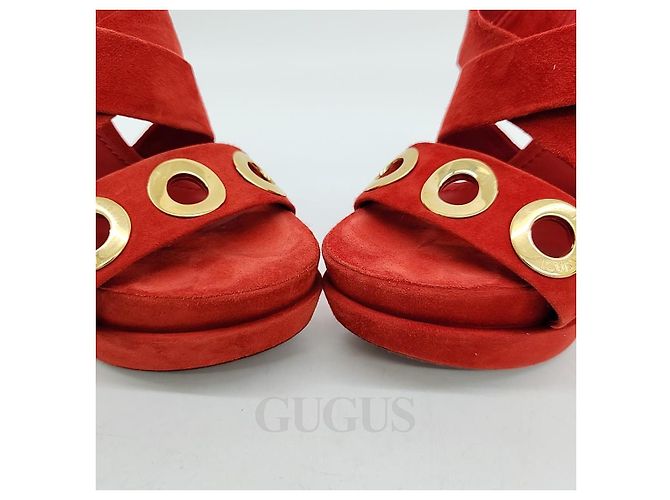 Louis Vuitton Sandalo in scamosciato Rosso - vista 2