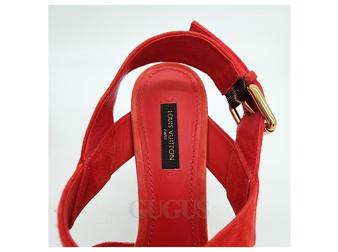 Louis Vuitton Sandalo in scamosciato Rosso - vista 6