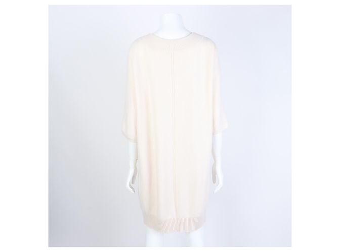 Hermès Strickkleid aus Kaschmir Weiß - Ansicht 3