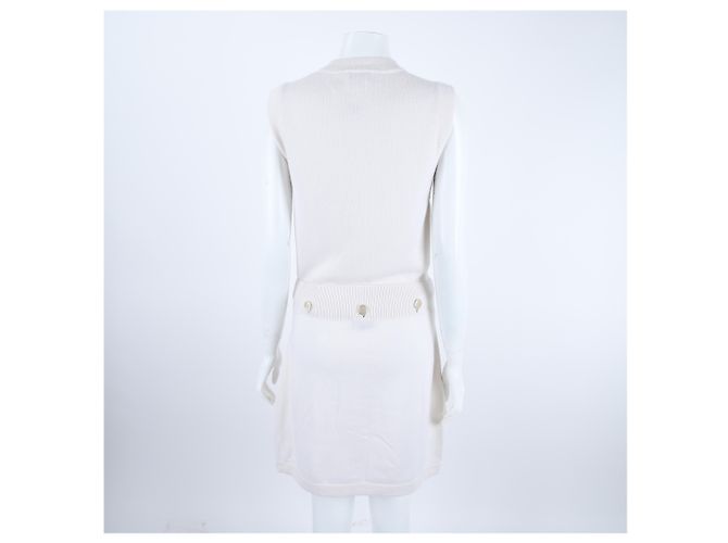 Chanel Vestido de cachemira Blanco - vista 3