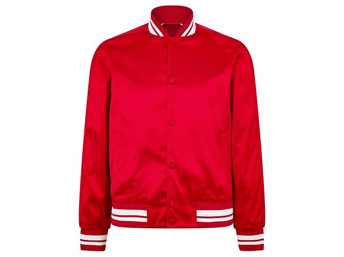 Valentino Refurbished Souvenir Varsity Bomberjacke Rot - Ansicht 5