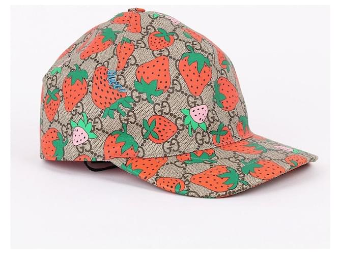 Gucci GG Supreme Strawberry Baseball Cap Braun - Ansicht 2