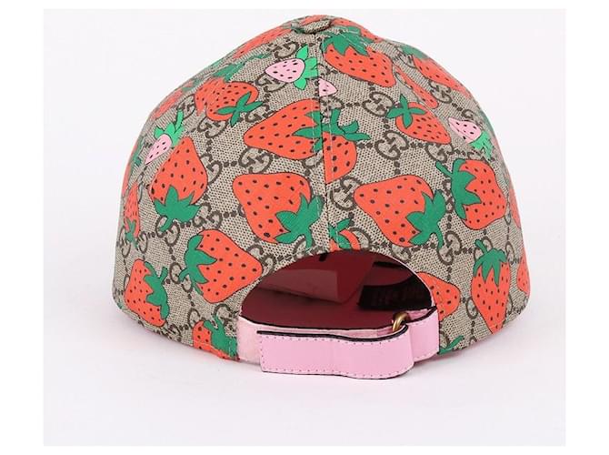 Gucci GG Supreme Strawberry Baseball Cap Braun - Ansicht 4