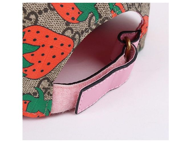 Gucci GG Supreme Strawberry Baseball Cap Braun - Ansicht 5