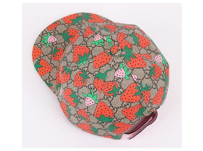 Gucci GG Supreme Strawberry Baseball Cap Braun - Ansicht 6