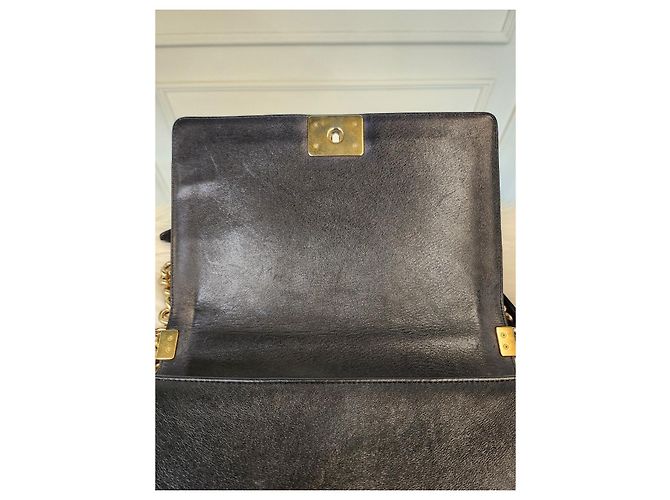 Chanel Boy Bag Large Lambskin Gold Tone Series Condition Nero - vista 13