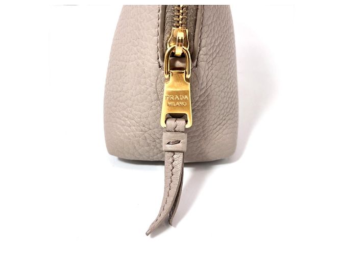 Prada Handtasche/Pouch aus grauem Leder Braun - Ansicht 4