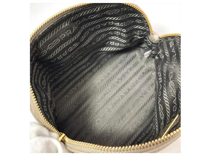 Prada Handtasche/Pouch aus grauem Leder Braun - Ansicht 6