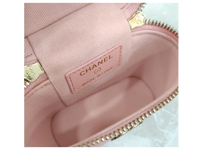 Chanel Mini borsa vanity con manico superiore in caviar rosa - vista 8