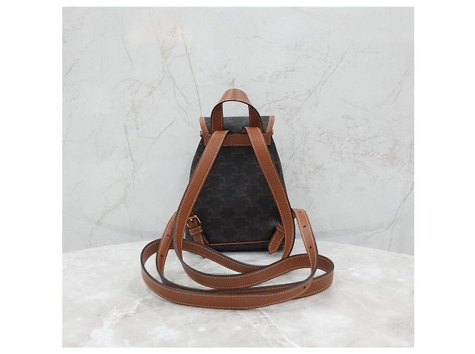 Céline Mini Triumph Canvas Polco Rucksack Silber - Ansicht 3
