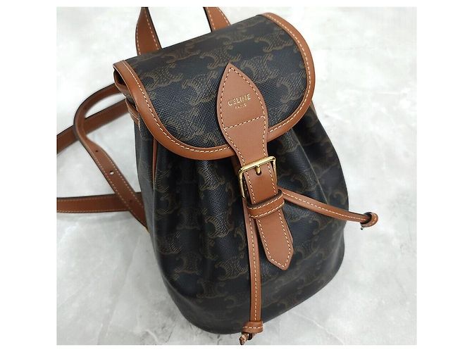 Céline Mini Triumph Canvas Polco Rucksack Silber - Ansicht 4