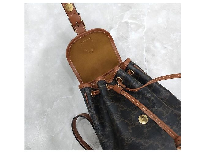 Céline Mini Triumph Canvas Polco Rucksack Silber - Ansicht 6