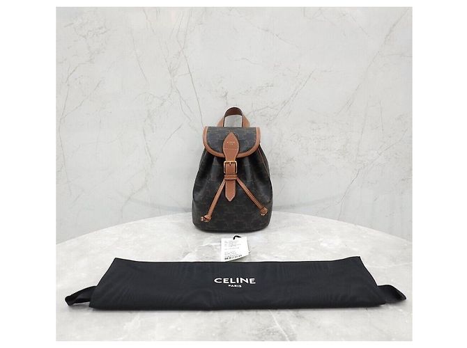 Céline Mini Triumph Canvas Polco Rucksack Silber - Ansicht 9