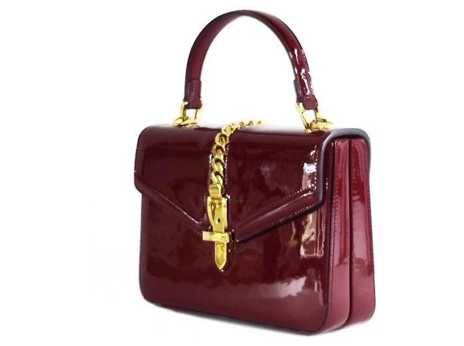 Gucci Patent Silvie Mini Top Handle Tasche Rot - Ansicht 2