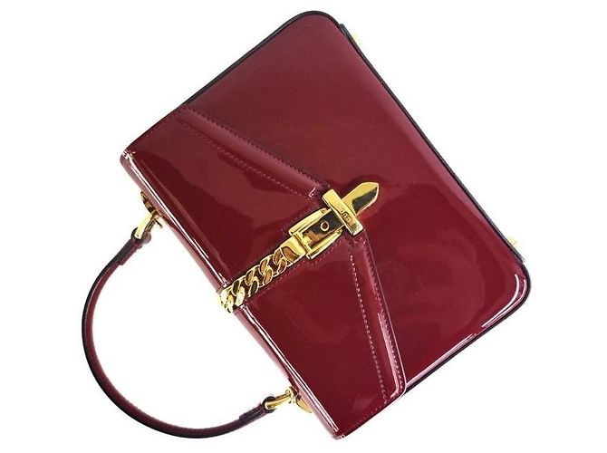 Gucci Patent Silvie Mini Top Handle Tasche Rot - Ansicht 3