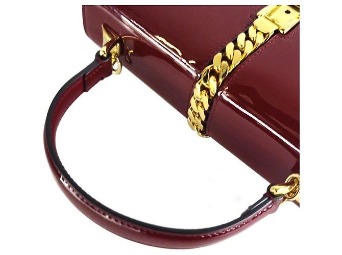 Gucci Patent Silvie Mini Top Handle Tasche Rot - Ansicht 4