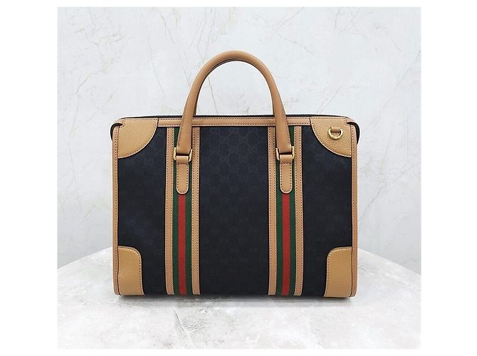 Gucci Borsa duffle GG Supreme Bowelato in tela Nero - vista 3
