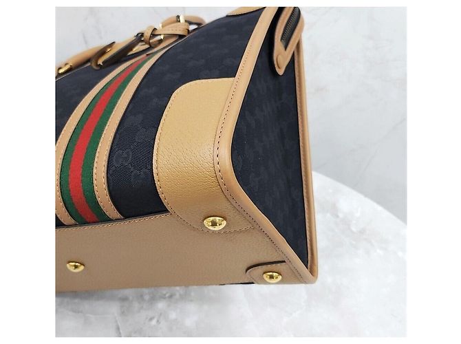 Gucci Borsa duffle GG Supreme Bowelato in tela Nero - vista 6