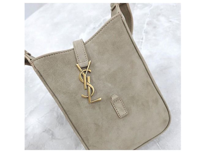 Saint Laurent Borsa a tracolla verticale in scamosciato Multicolore - vista 6