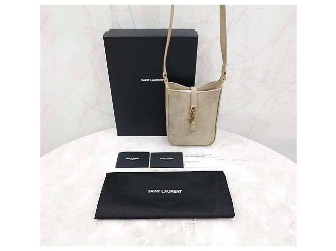 Saint Laurent Borsa a tracolla verticale in scamosciato Multicolore - vista 9