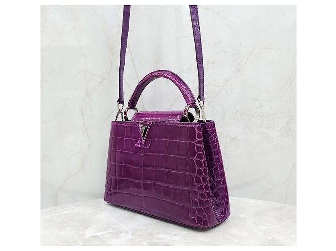 Louis Vuitton Capucines BB Purple Crocodile Rosa - vista 2