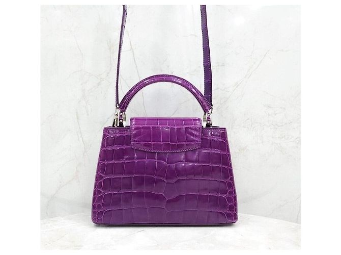 Louis Vuitton Capucines BB Purple Crocodile Rosa - vista 3