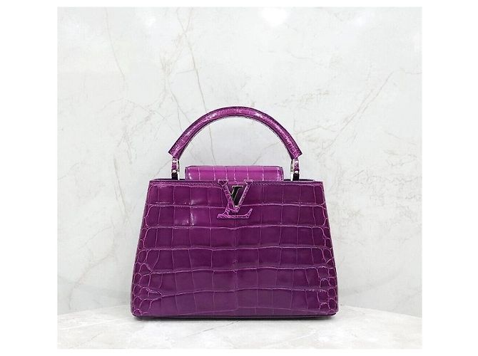 Louis Vuitton Capucines BB Purple Crocodile Rosa - vista 4