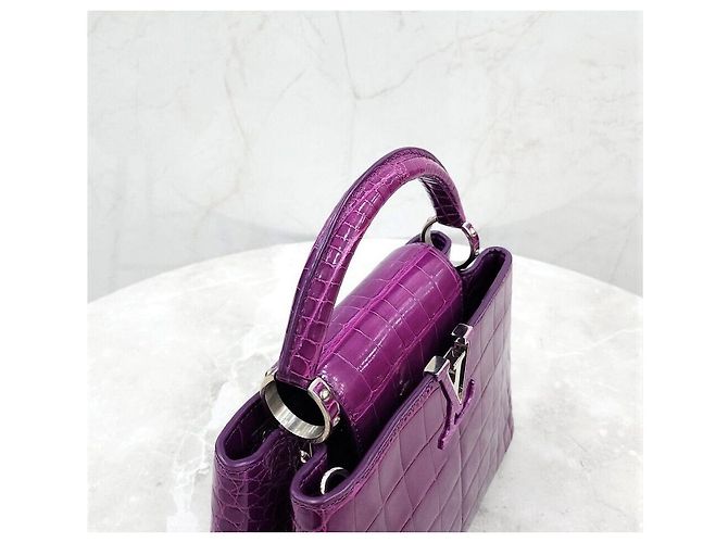 Louis Vuitton Capucines BB Purple Crocodile Rosa - vista 5