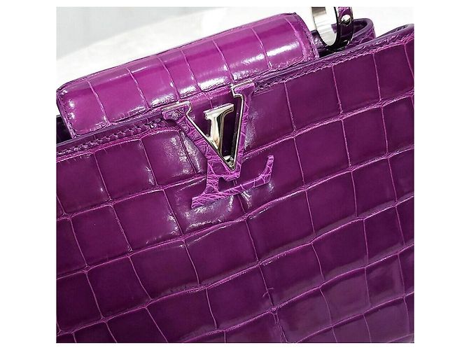 Louis Vuitton Capucines BB Purple Crocodile Rosa - vista 6