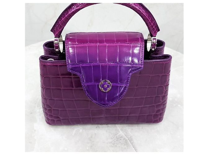 Louis Vuitton Capucines BB Purple Crocodile Rosa - vista 7