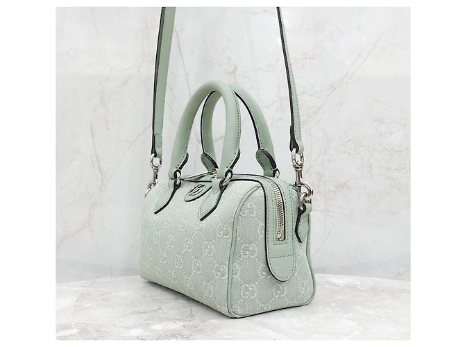 Gucci Borsa Ophidia GG Mini Top Handle Pale Green Denim - vista 2