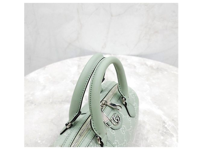 Gucci Borsa Ophidia GG Mini Top Handle Pale Green Denim - vista 5