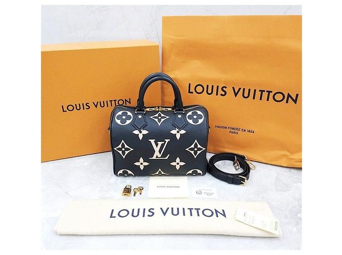 Louis Vuitton Speedy Bandoulière Bicolor Monogram Nero - vista 9