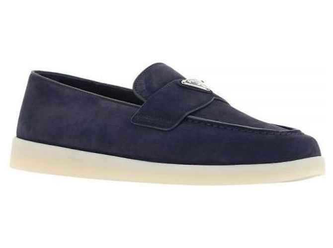 Prada Mocassins en daim avec logo triangle - vue 5